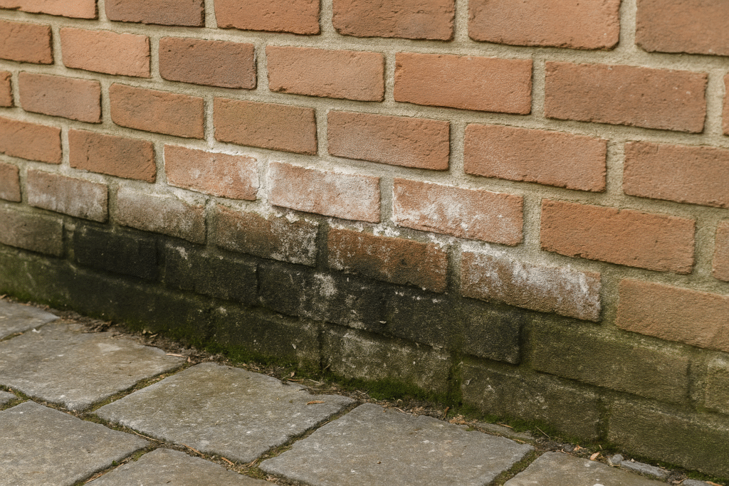 Optrekkend vocht op de buitenmuur