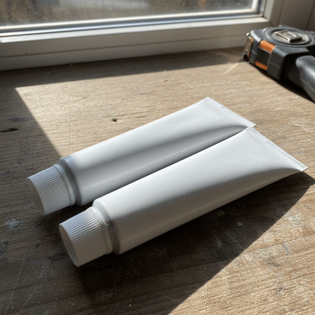 Twee tubes injectiecreme liggen naast elkaar op werktafel