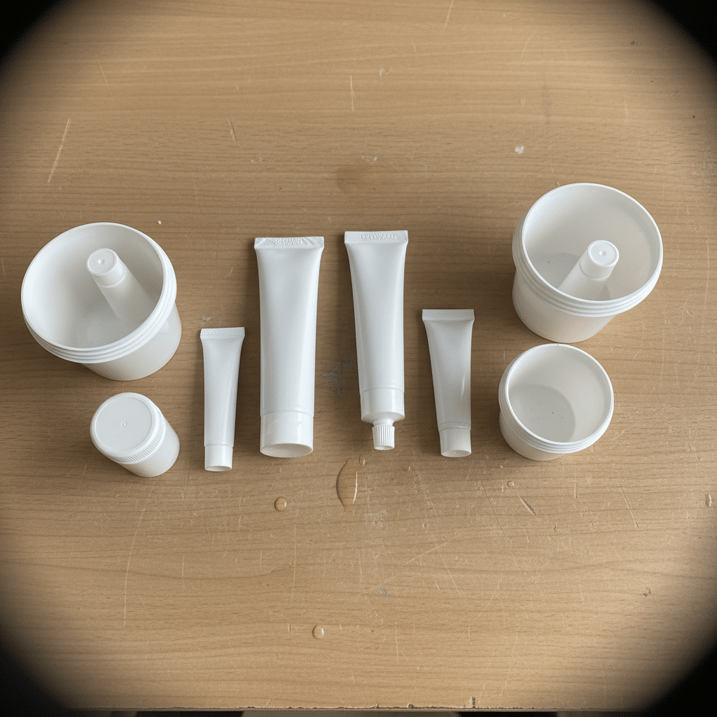 Verschillende verpakkingen injectieproducten op werktafel