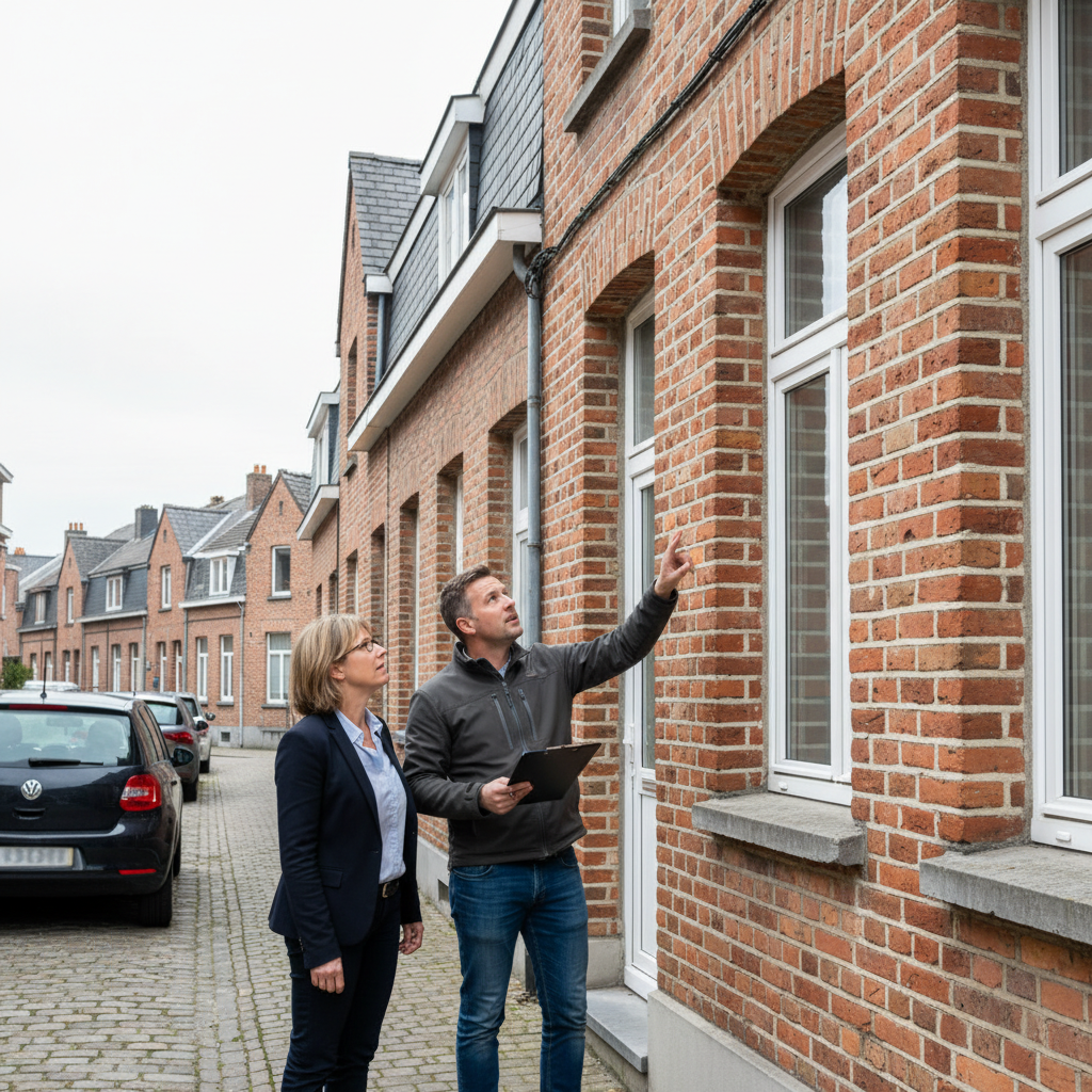 Huiseigenaar bespreekt offerte met aannemer voor bakstenen gevel