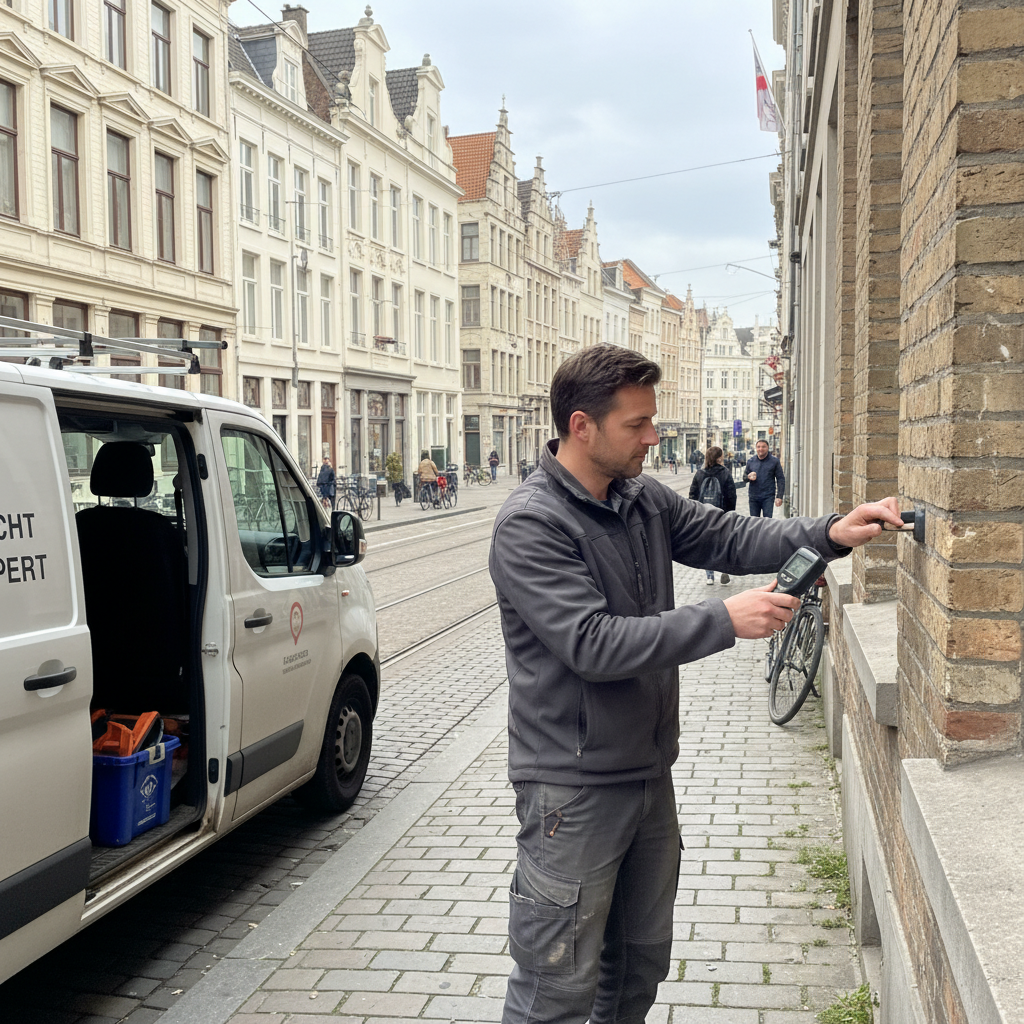 Professional behandelt gevel van Antwerpse woning