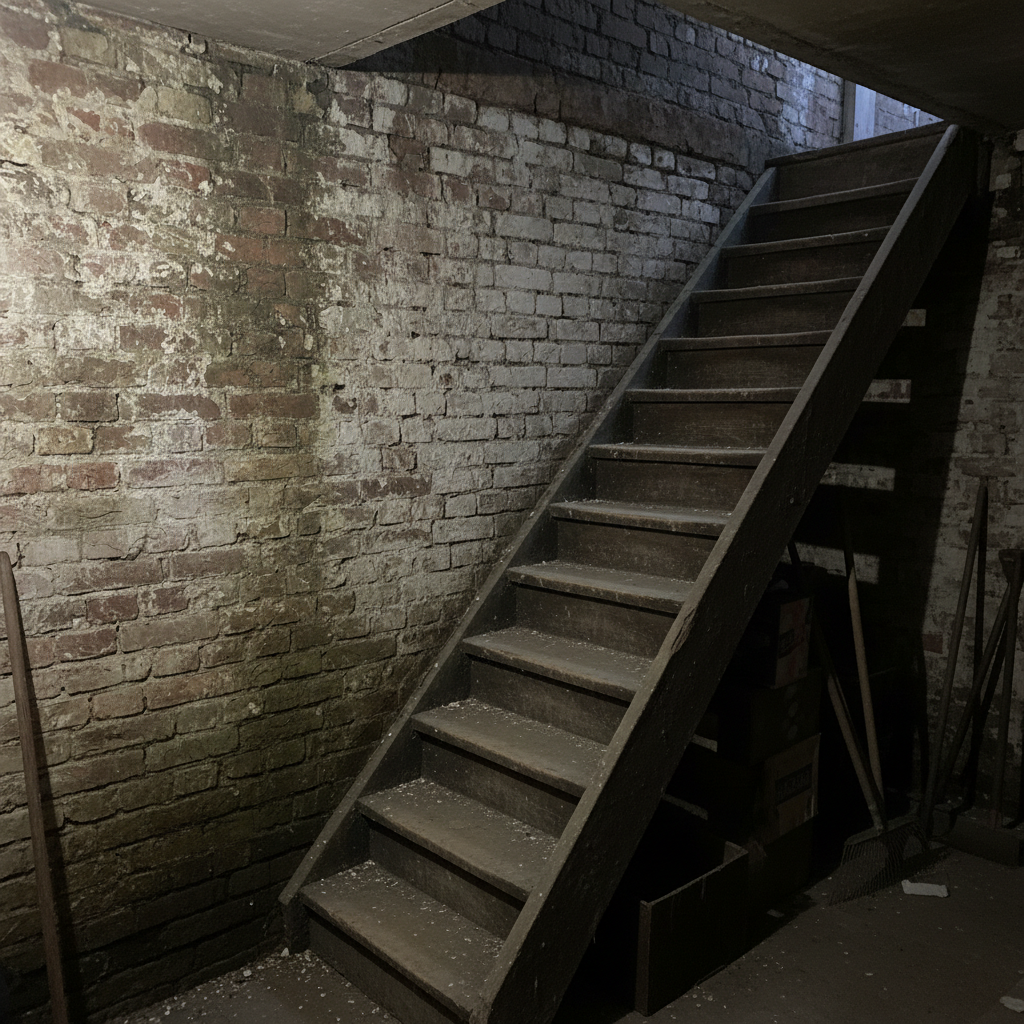 Vochtige kelder in Gents pand met waterschade