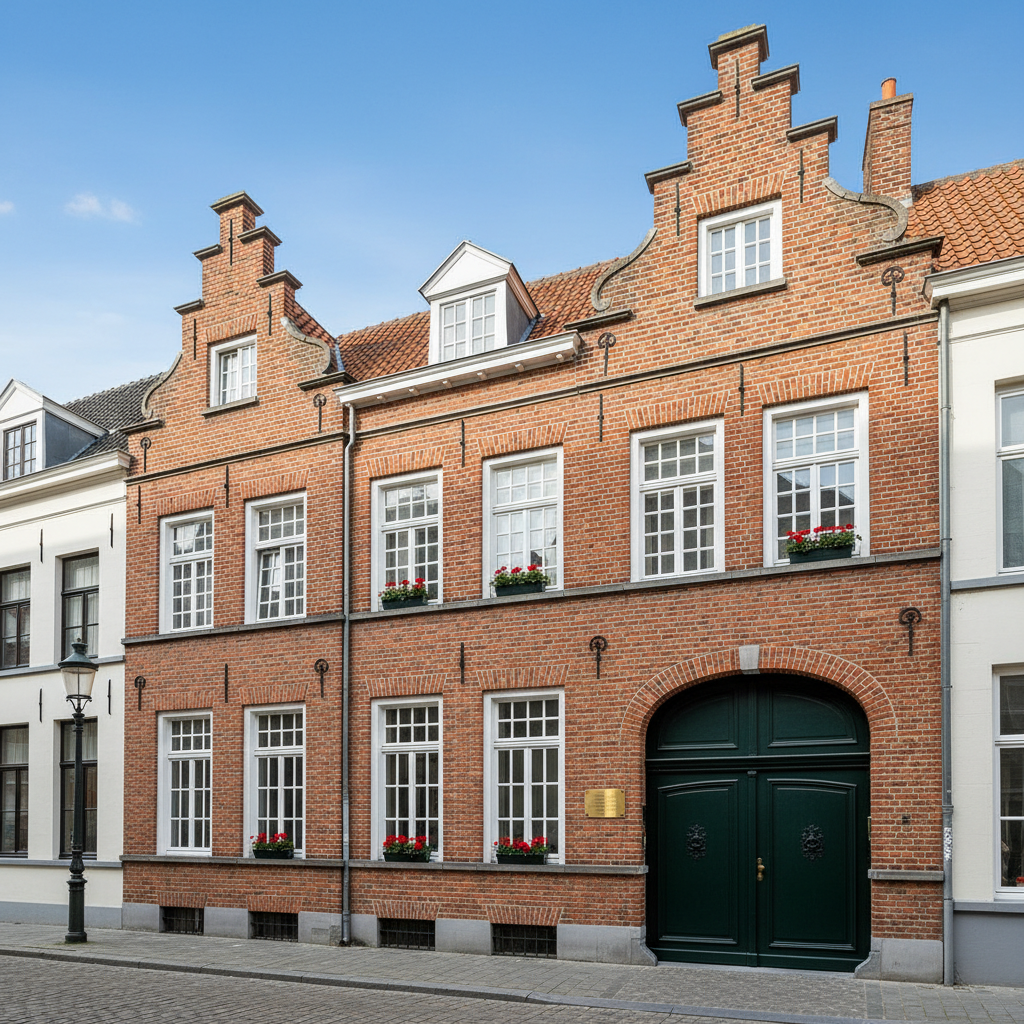 Schone droge bakstenen gevel na vochtbehandeling