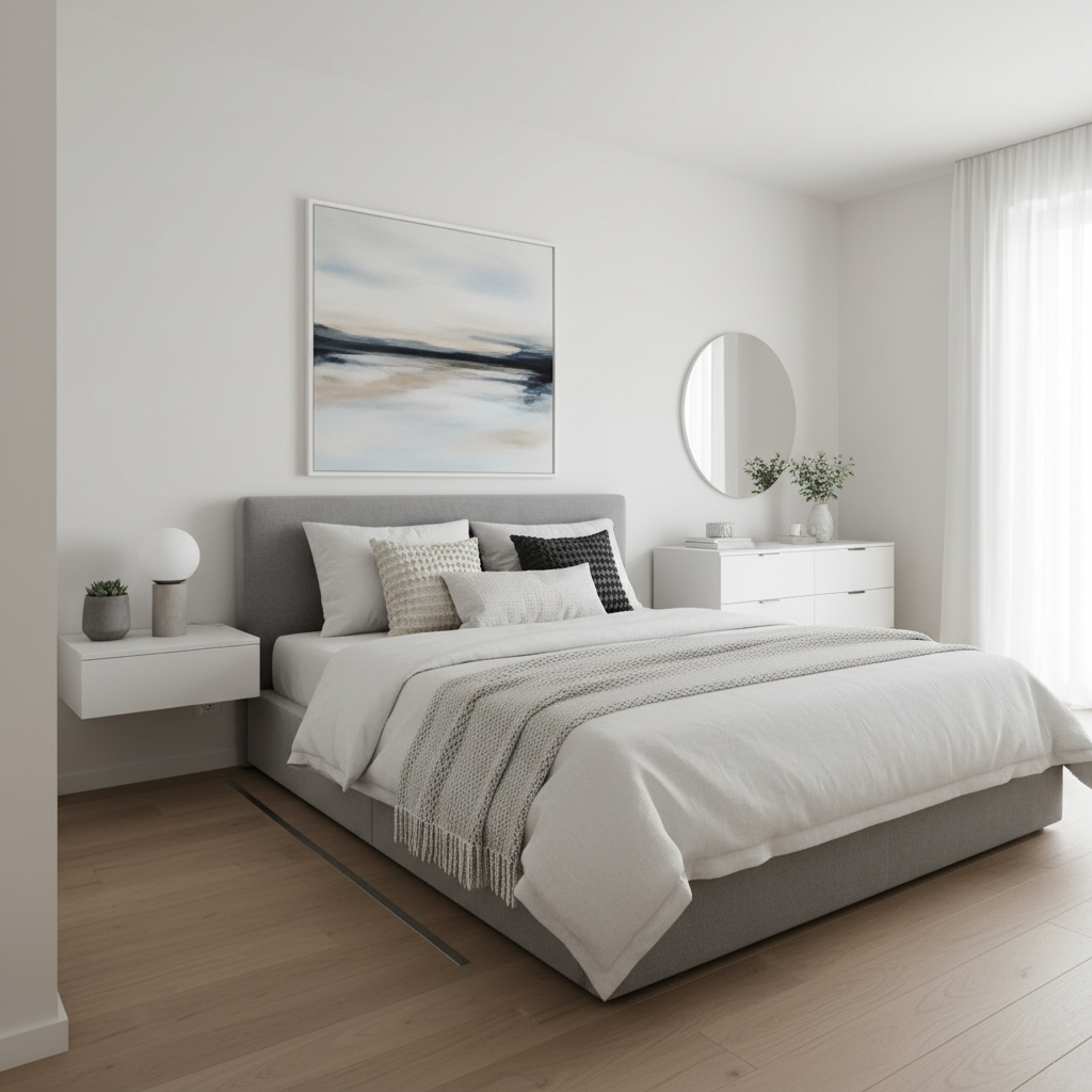 Slaapkamer met bed minimaal 10cm van de buitenmuur geplaatst