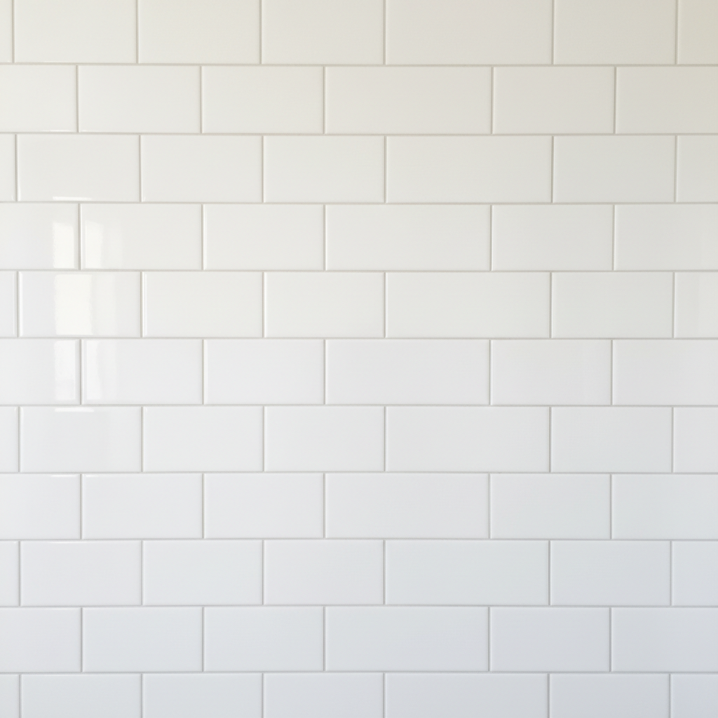 Schone glanzende witte badkamertegels zonder schimmel