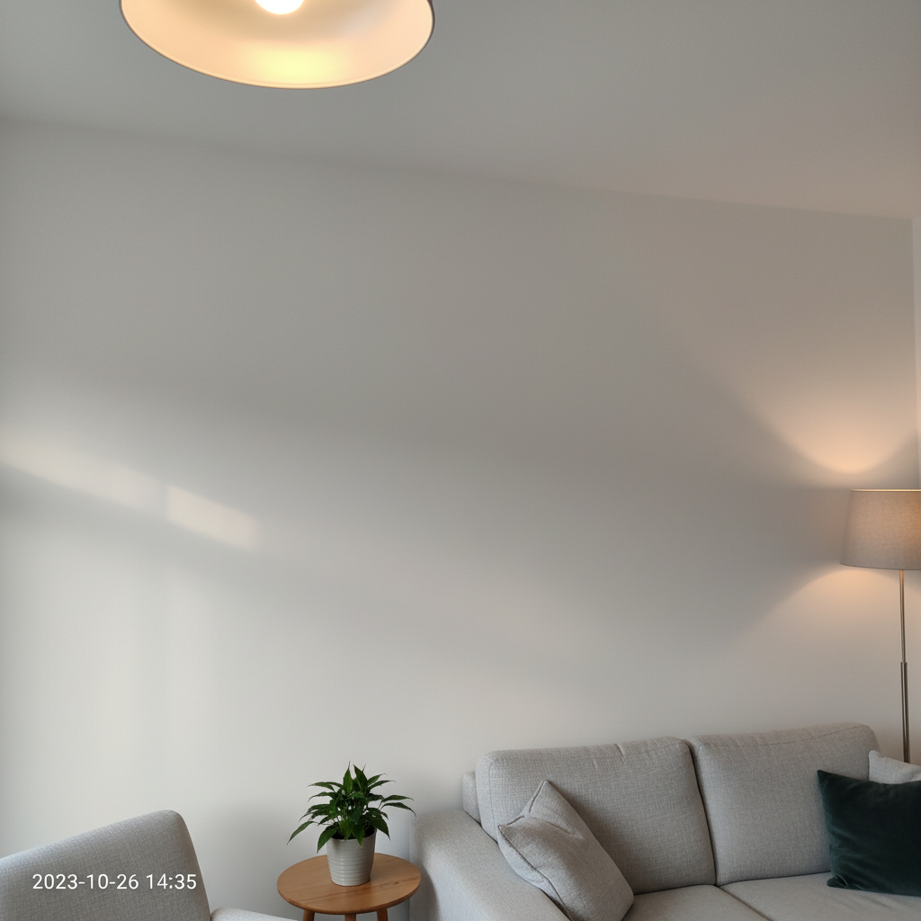 Schone droge witte binnenmuur na vochtbehandeling