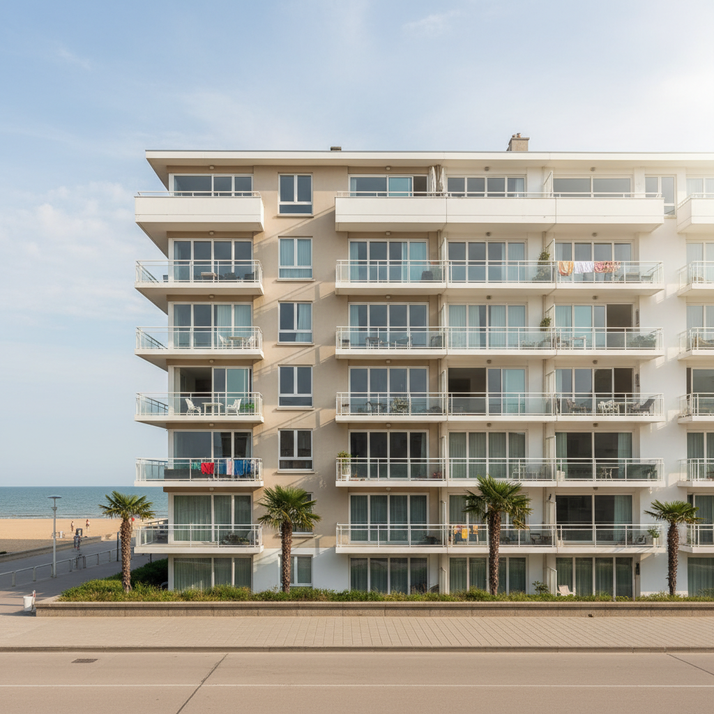 Appartementengebouw aan de Belgische kust