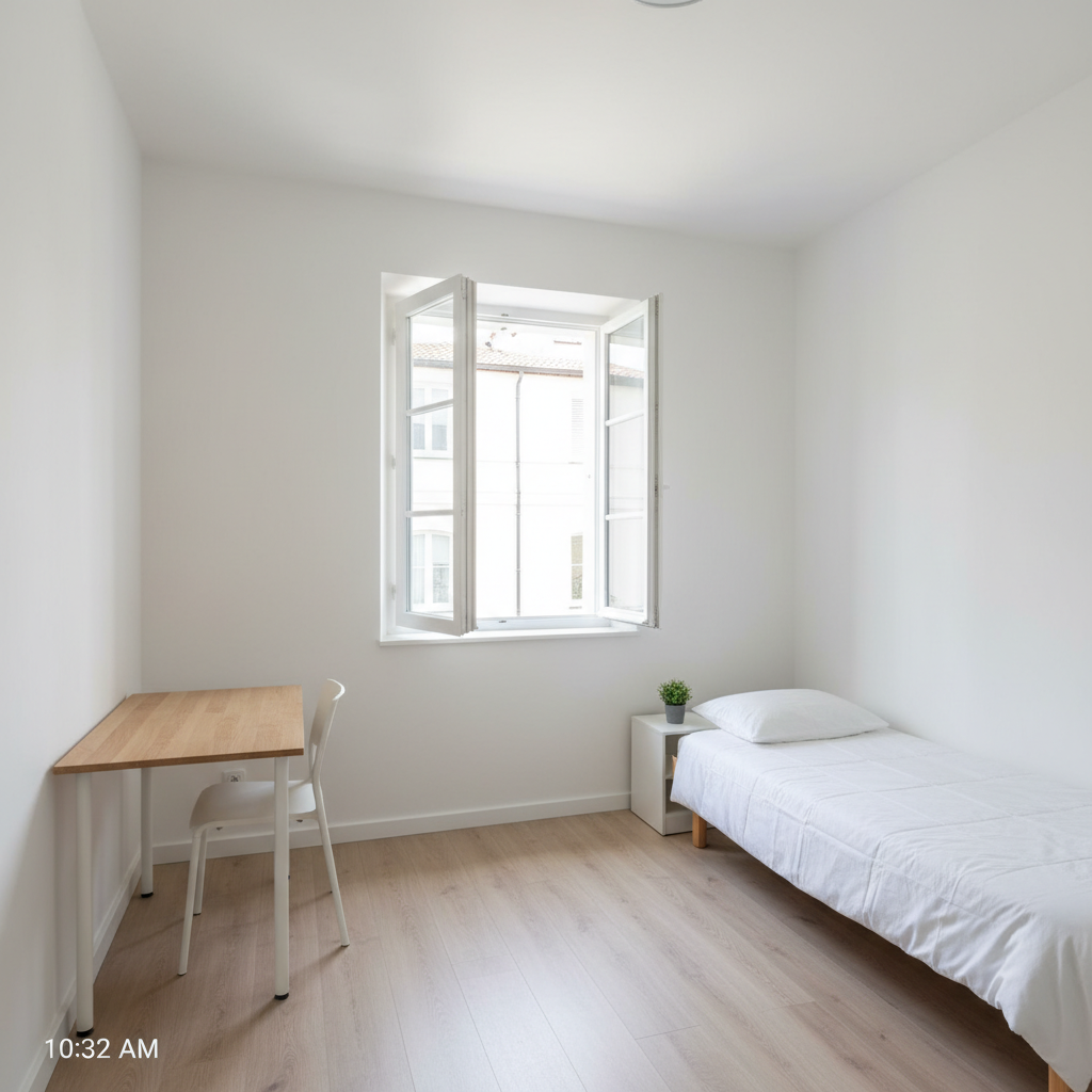 Schone fris geschilderde kamer na vochtbehandeling