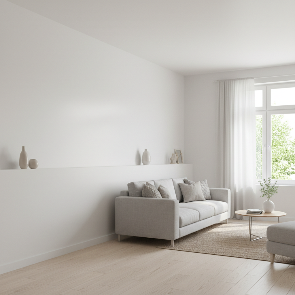 Schone droge witte muur zonder vochtproblemen