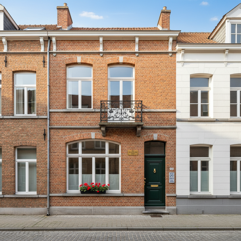 Mooi gerenoveerde historische gevel in Gent