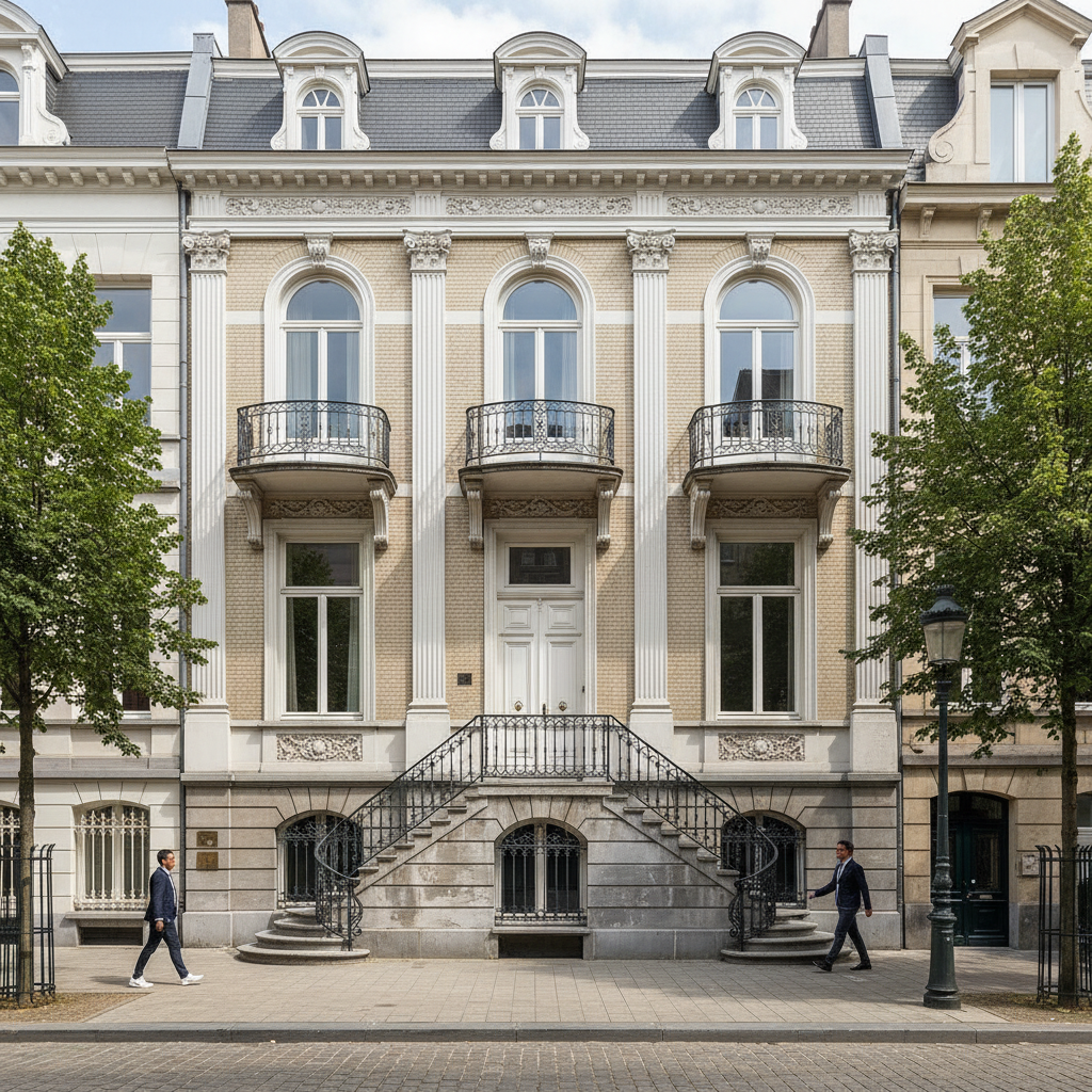 Typische Antwerpse belle-etage woning met verhoogde benedenverdieping